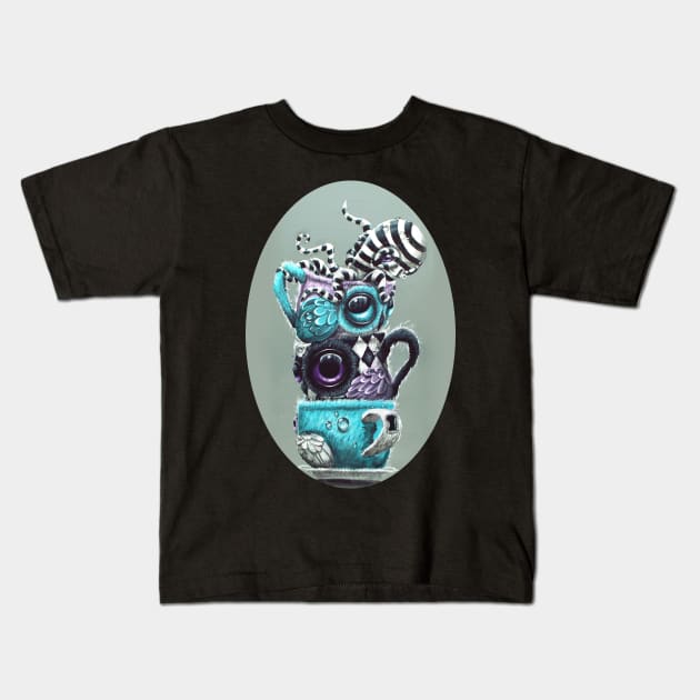 owl mug tower Kids T-Shirt by Artelies202